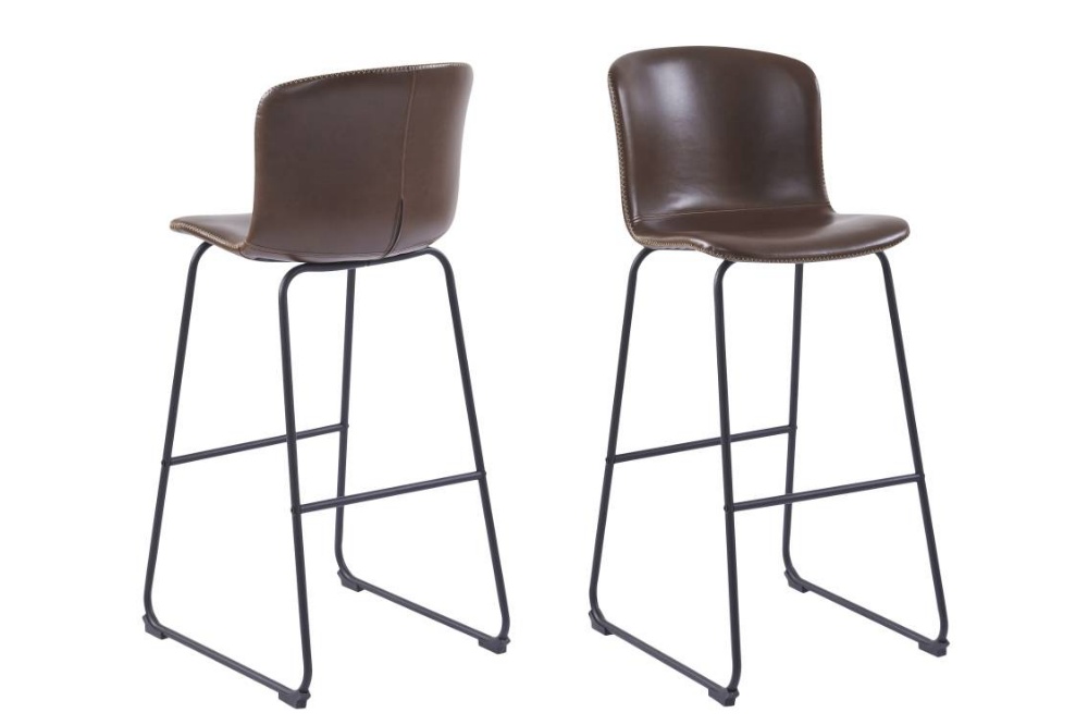 Dkton Dizajnová barová stolička Nerilla, tmavo hnedá